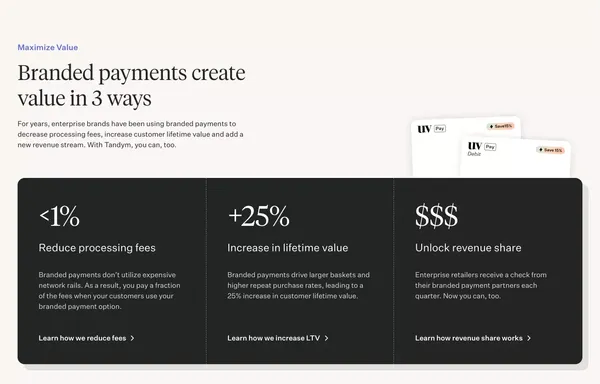 Tandym | Branded cards for the best brands - Landing design inspiration