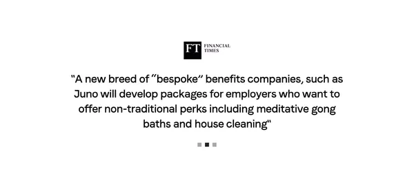 Juno | Empowering teams with flexible benefits - Landing design inspiration