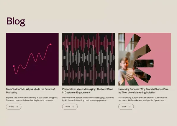 Para | Personalized Voice Messaging for Pioneering Brands - Landing design inspiration