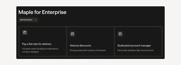 Maple | Voice AI That Answers Calls & Takes Orders for Restaurants - Landing design inspiration
