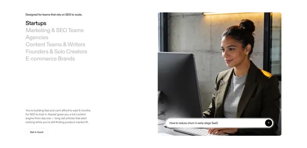 Keytail – Be the Answer Everywhere People Search - Landing design inspiration