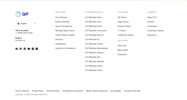A better and faster way to build your global team | G-P - Landing design inspiration