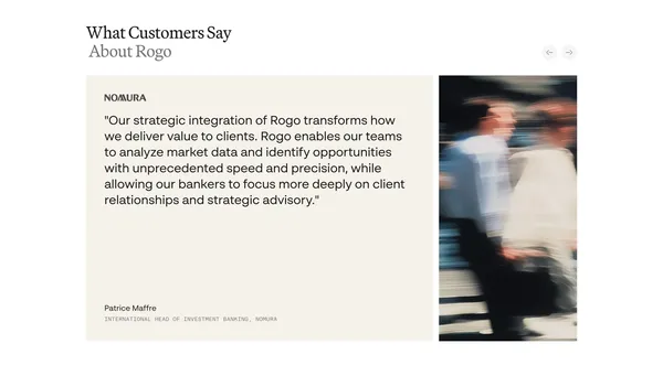 Rogo | Secure AI for Finance Professionals - Landing design inspiration