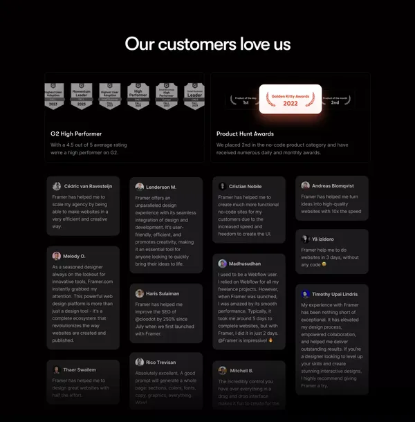 Framer - The internet is your canvas - Landing design inspiration