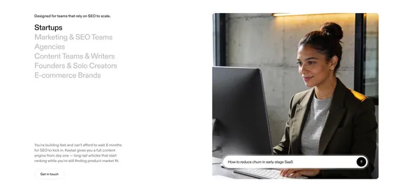 Keytail – Be the Answer Everywhere People Search - Landing design inspiration