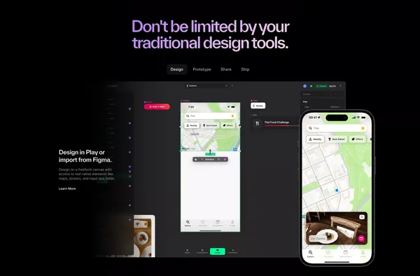 Play - Design and ship mobile apps with the power of iOS & SwiftUI - Landing design inspiration