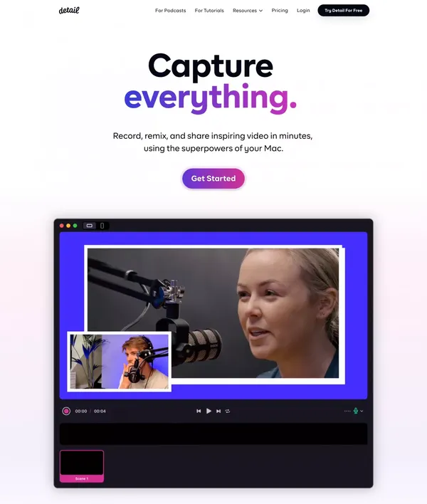 Detail â Capture everything - Landing design inspiration