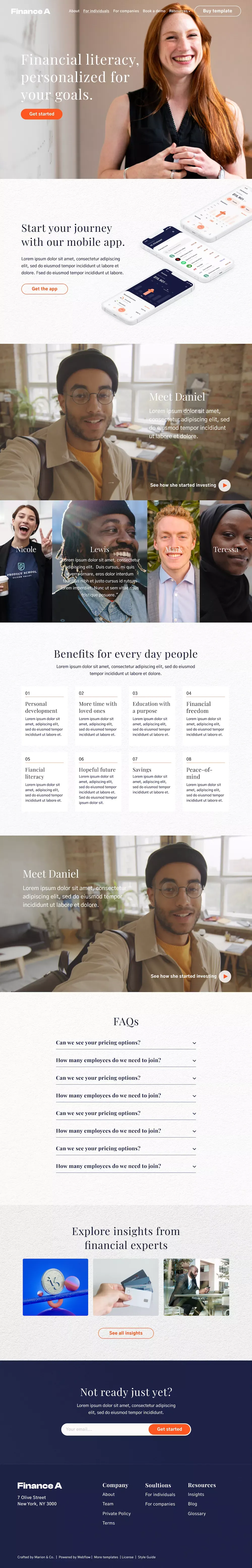 Finance A - Webflow HTML website template - website design