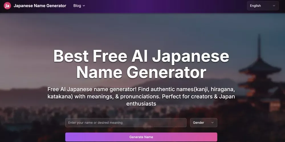 Best Free AI Japanese Name Generator (with Meanings&Pronunciation) - Case Study design