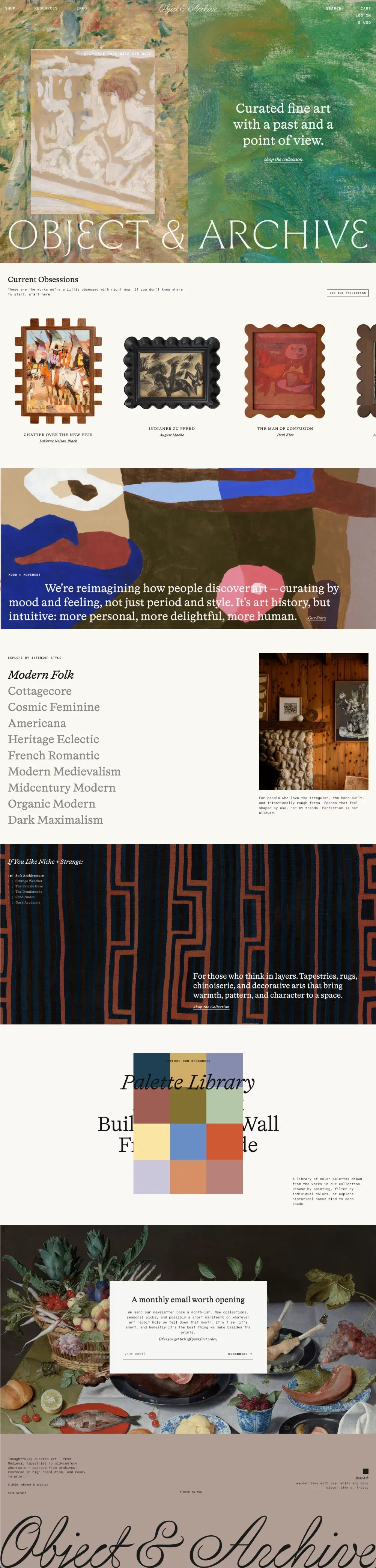 Object & Archive | Fine Art Prints, Curated by a Historian - Ecommerce design