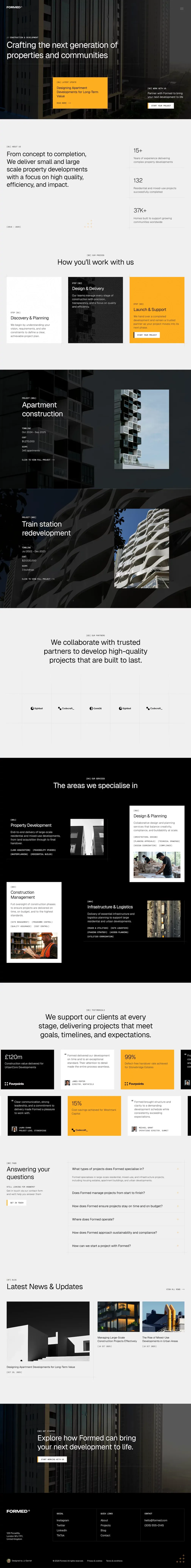 Formed - Construction & Property Website Template for Framer - Template design