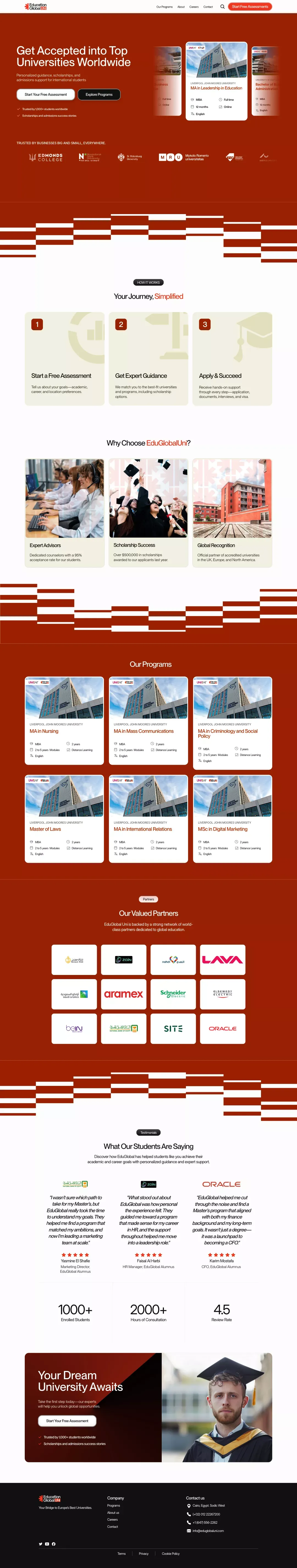 EduGlobalUni â Your Bridge to Worldâs Best Universities. - Landing design