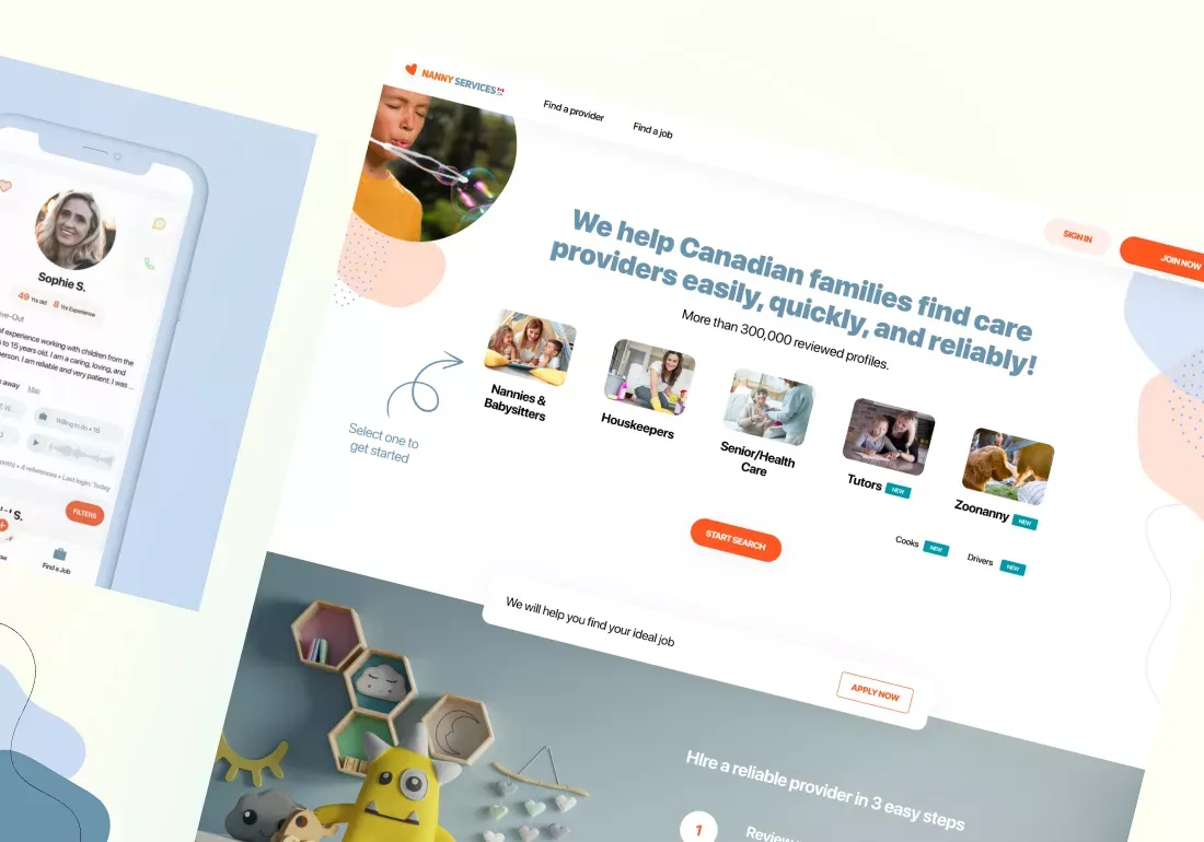 Nanny Services - Hire Canadian Babysitters Caregivers Housekeepers Tutor Pet Sitters - Find Jobs - website design