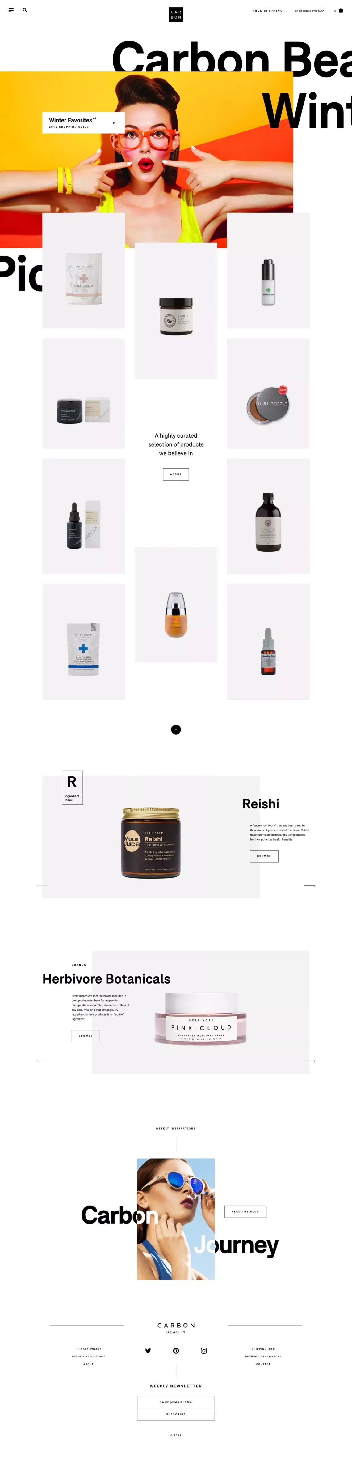 Carbon Beauty - Ecommerce design