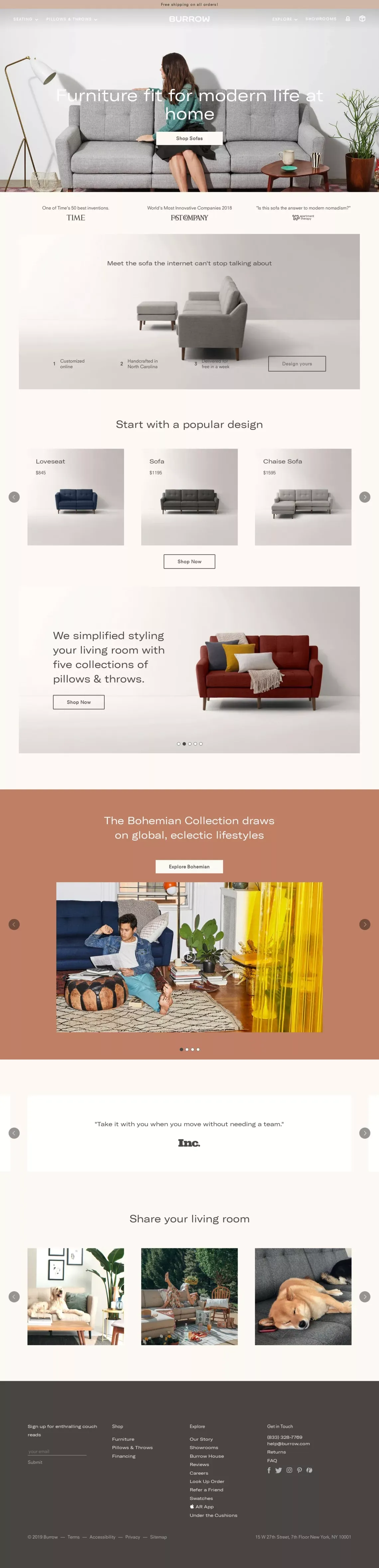 Burrow | Custom Furniture & Sectional Sofas - Ecommerce design