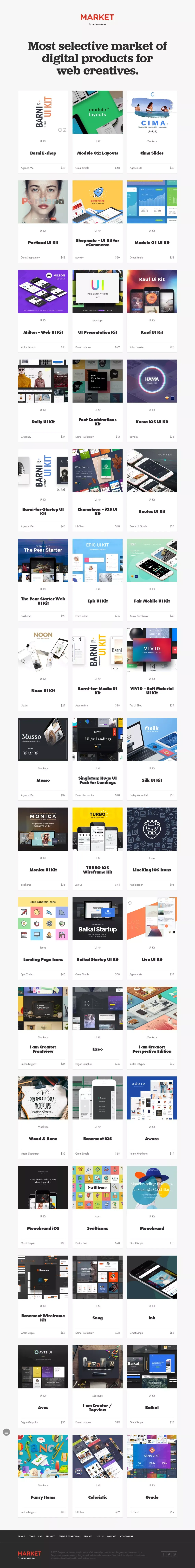 Designmodo Market - Digital Goods Marketplace for Web Creatives - Landing design