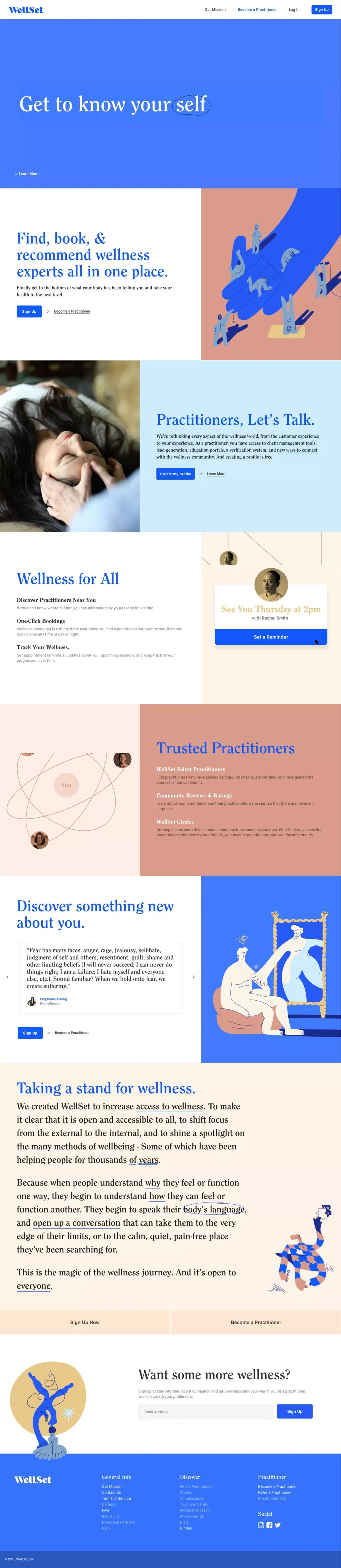 Wellset - Landing design