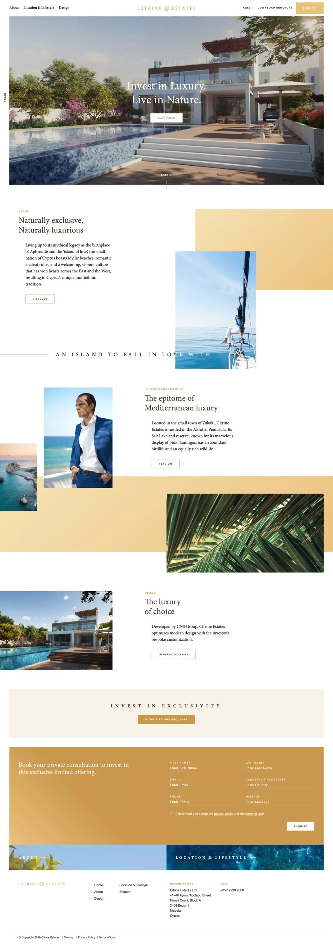 Citrine Estates - Landing design
