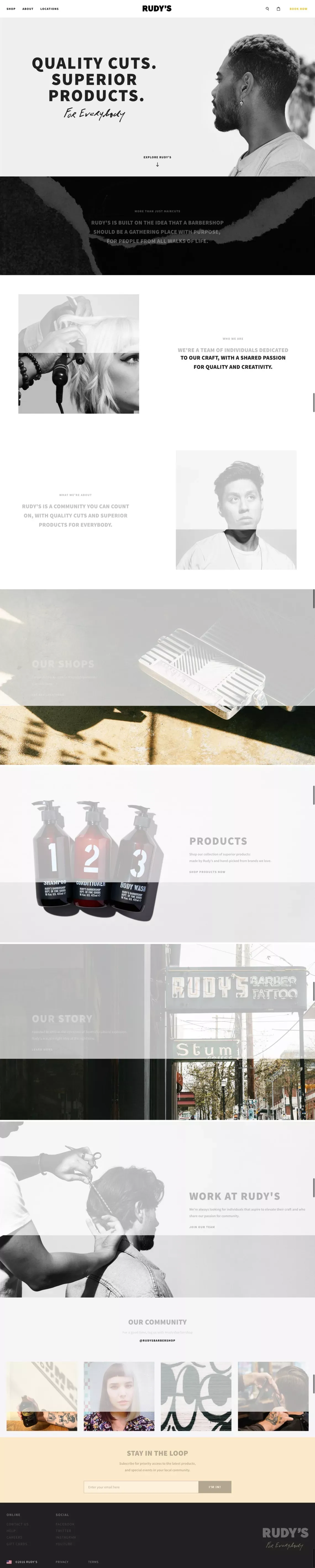 Rudy's Barbershop - Portfolio design