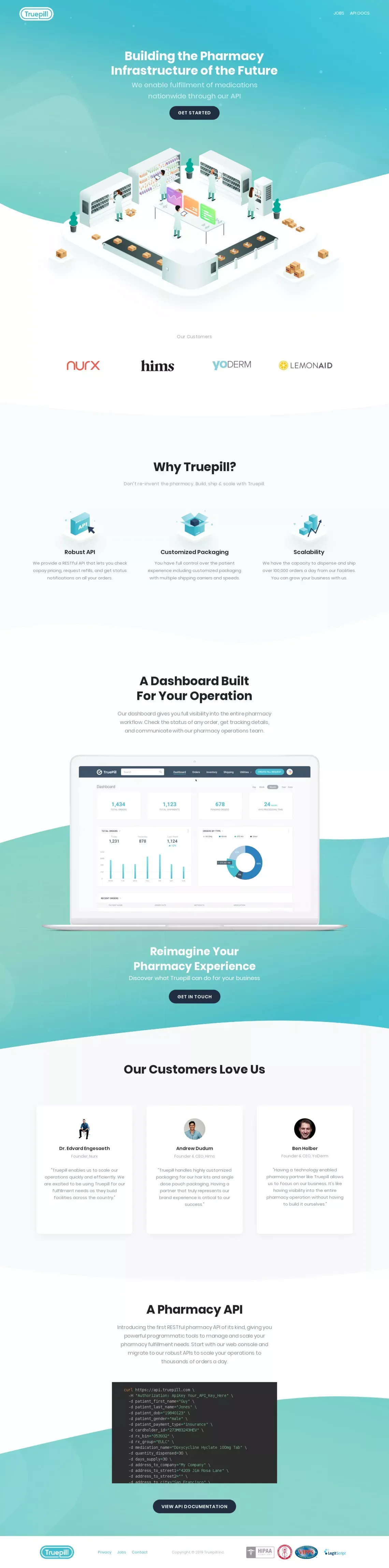 Truepill - Pharmacy Fulfillment - Landing design