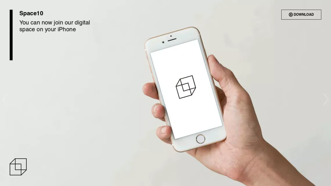 Space10 app - Landing design