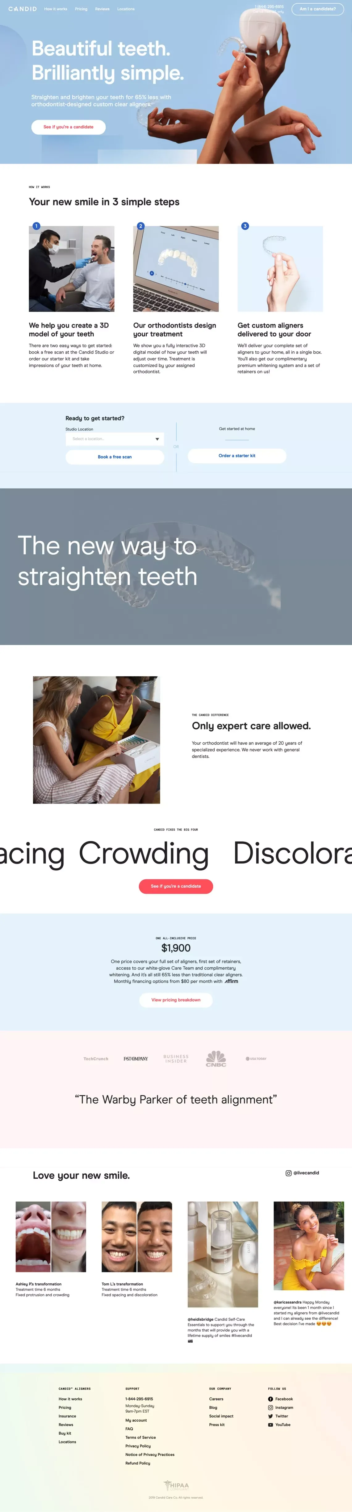 Candid Co: Clear Aligners Online That Straighten Teeth At Home - Candid™ - Landing design