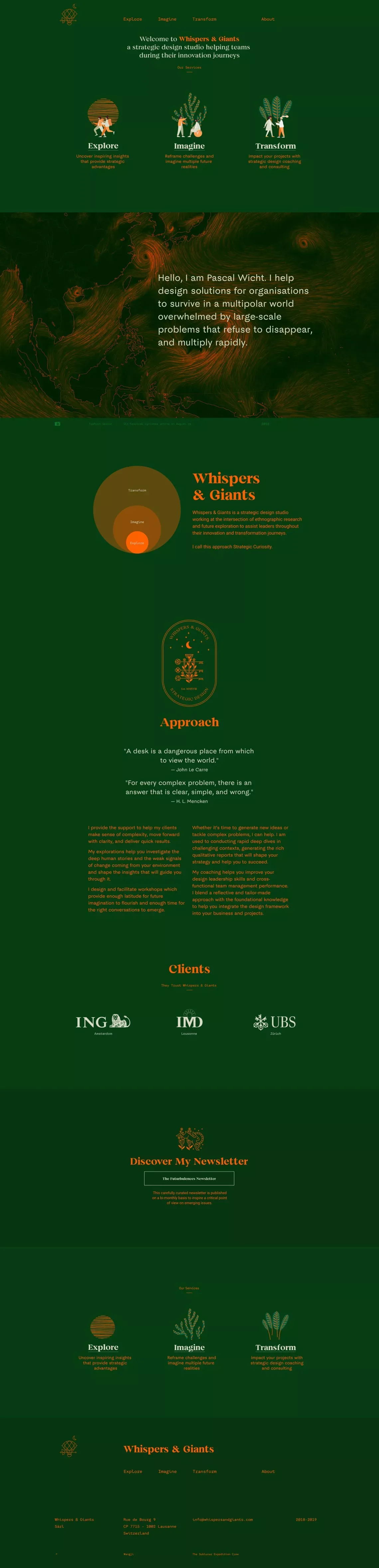 Whispers & Giants - Portfolio design
