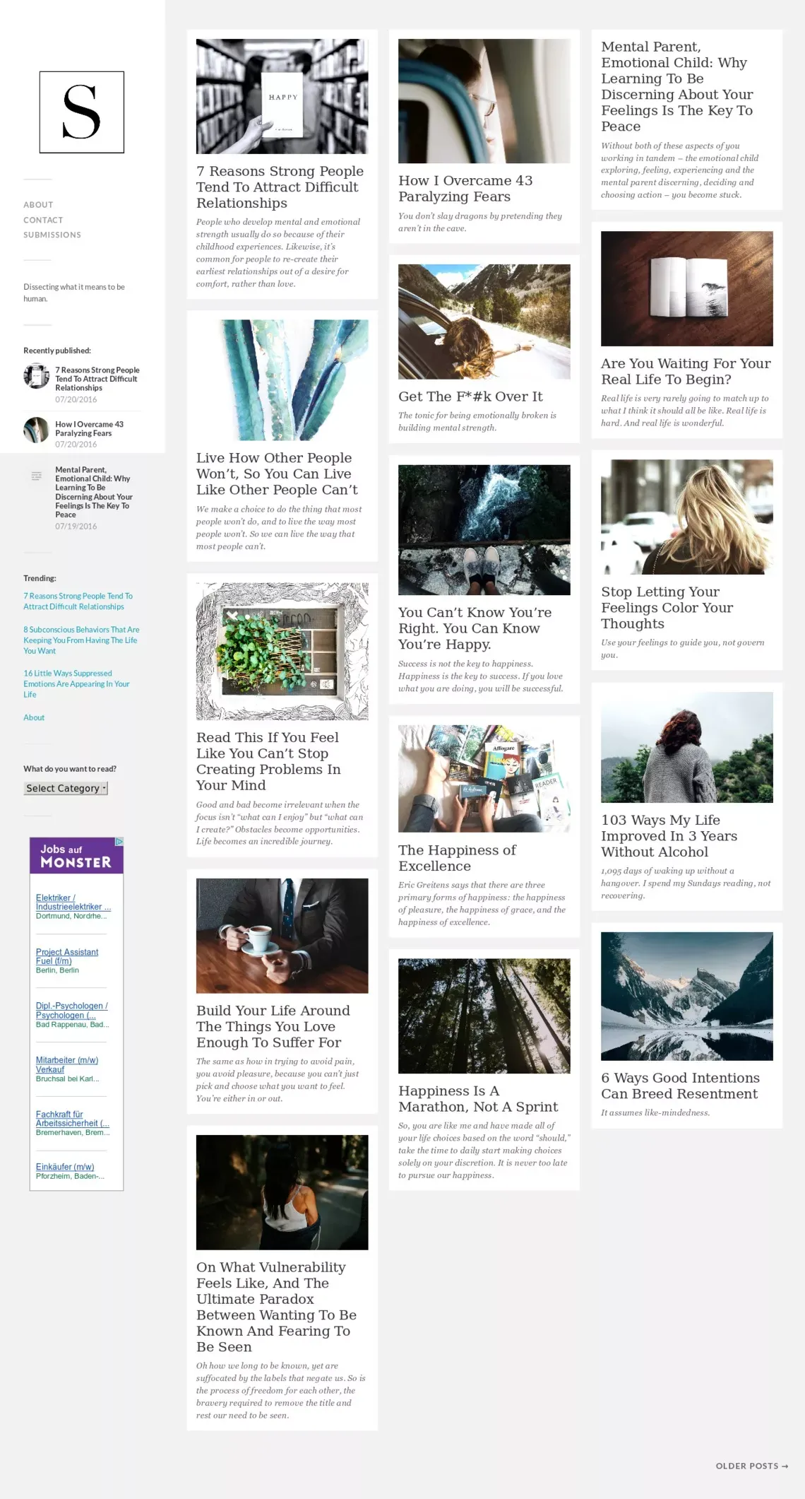 Soul Anatomy – Dissecting what it means to be human. - Blog design