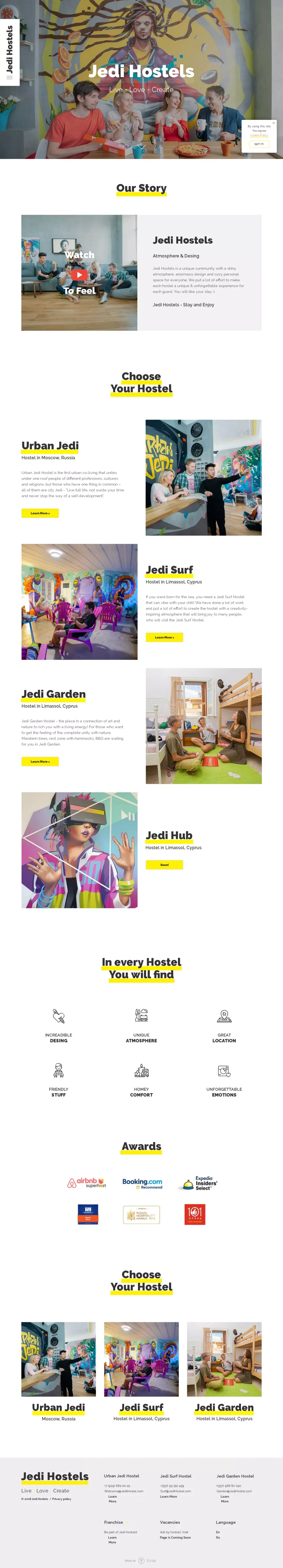 Jedi Hostels - Official WebSite - Other design