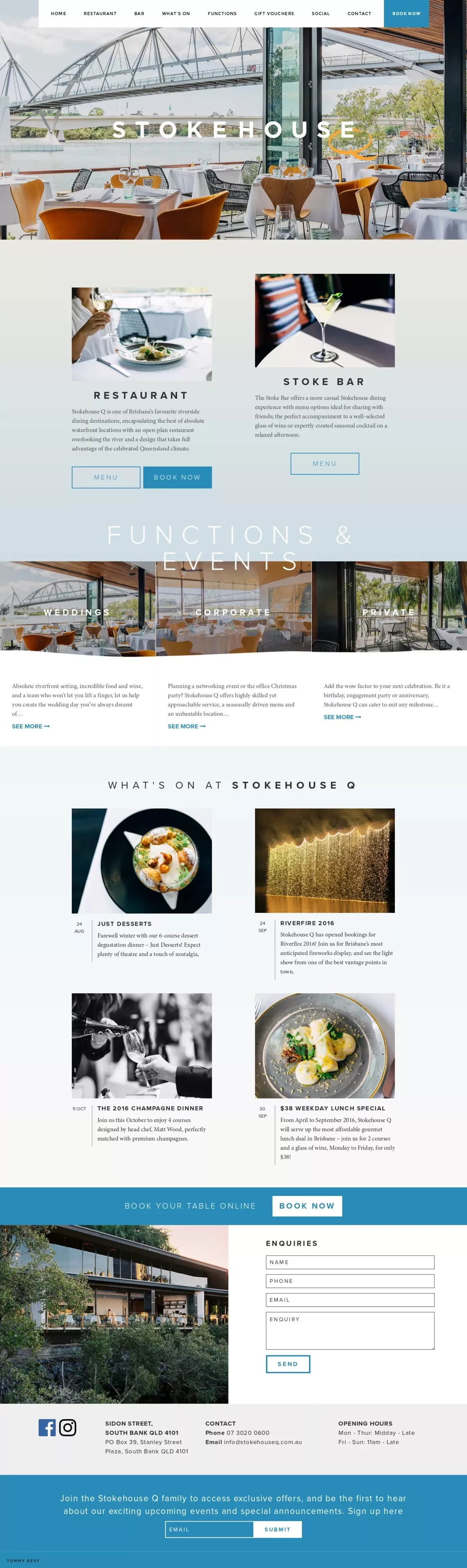 Stokehouse Q - Take in the very best of Brisbane - Landing design