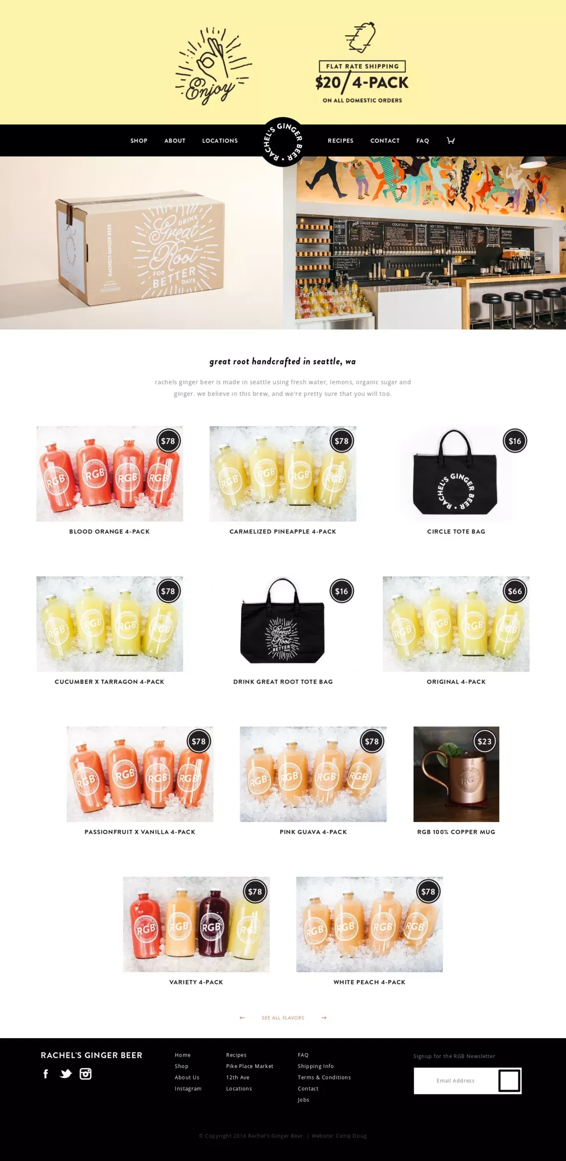 Rachel's Ginger Beer | Handcrafted in Seattle, Washington - Ecommerce design