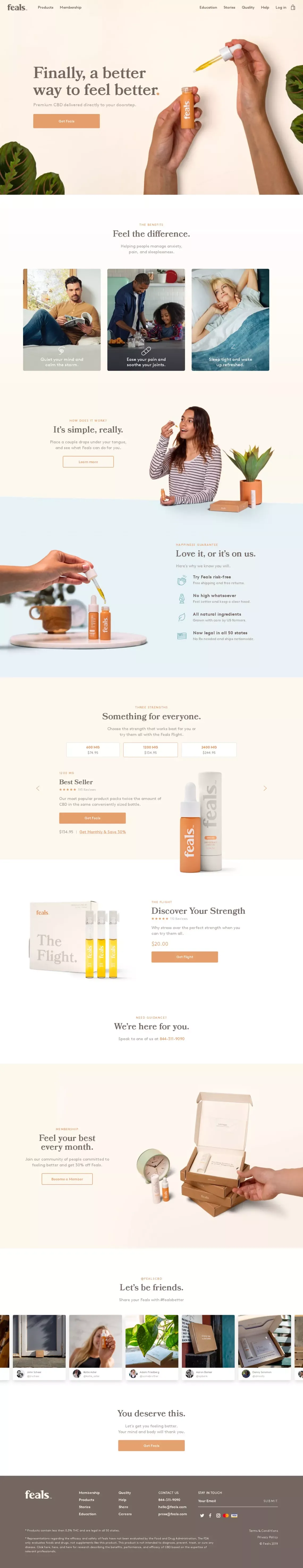 Feals - Ecommerce design