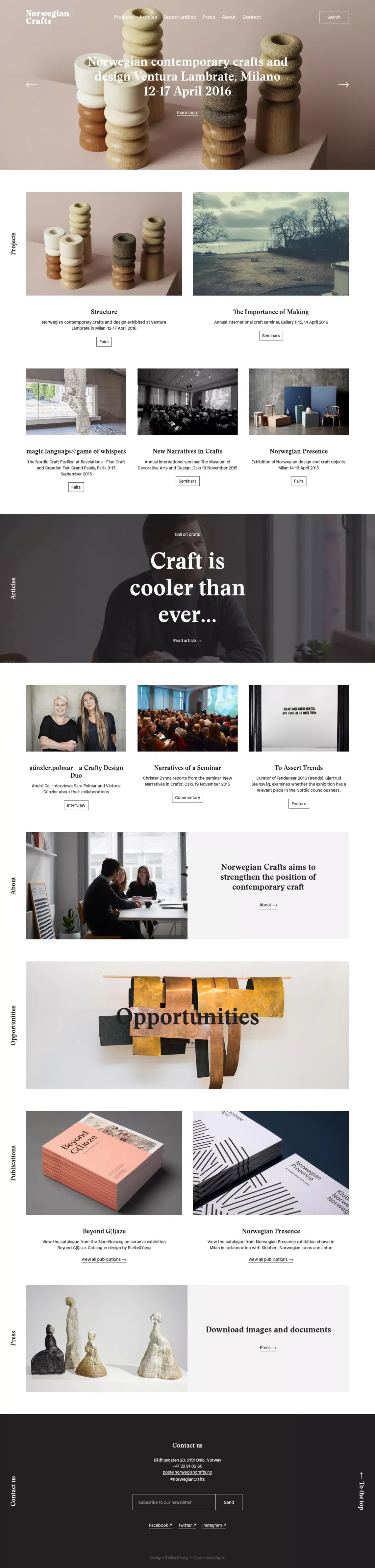 Norwegian Crafts - Blog design