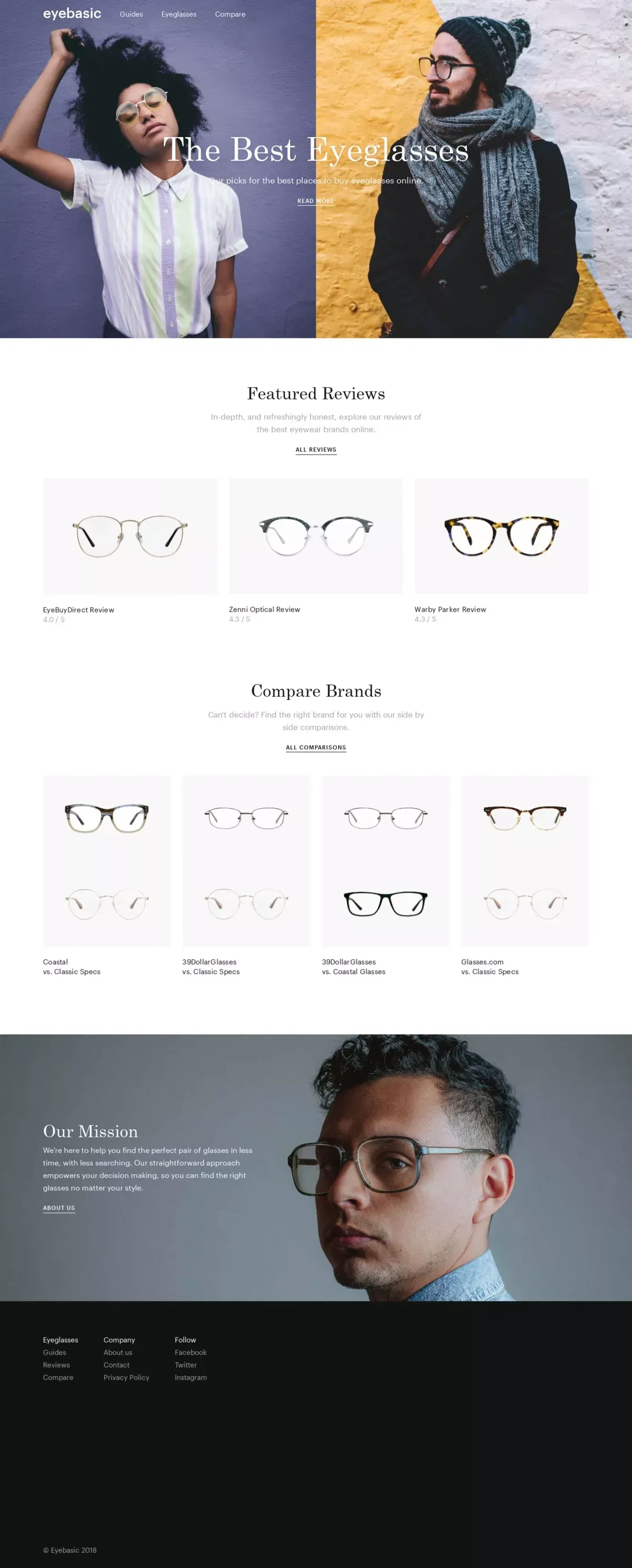 Online Eyeglasses Reviews, Ratings & Comparisons — Eyebasic - website design