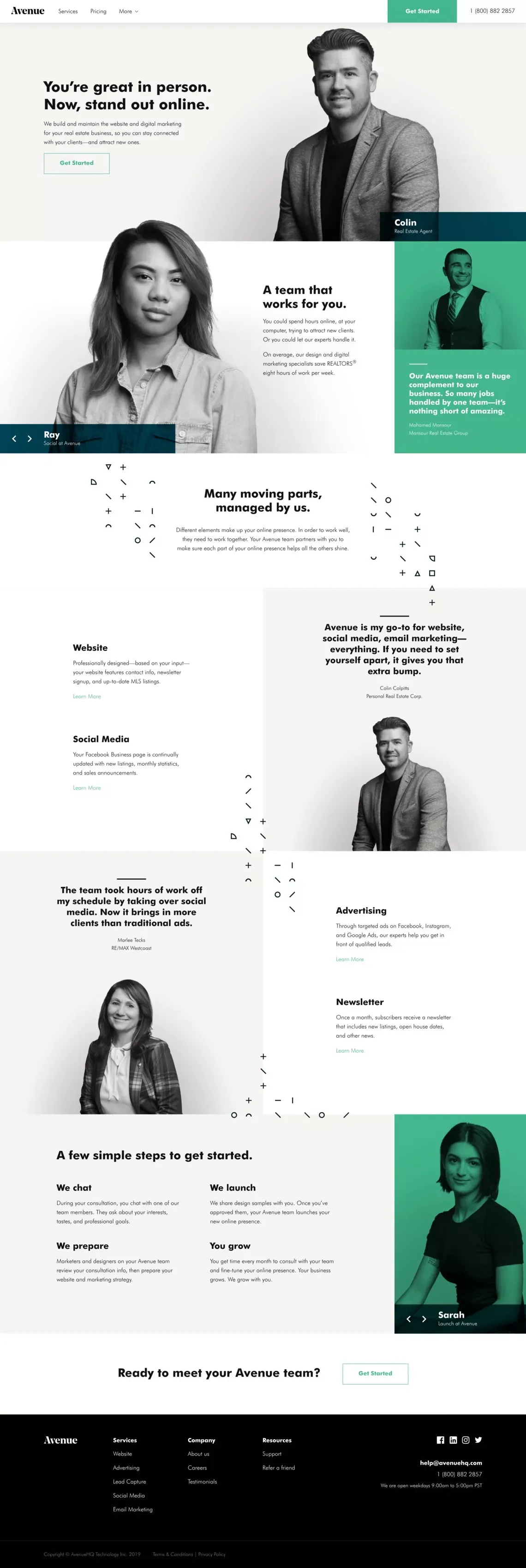 AvenueHQ — Website and digital marketing for your real estate business. - Landing design