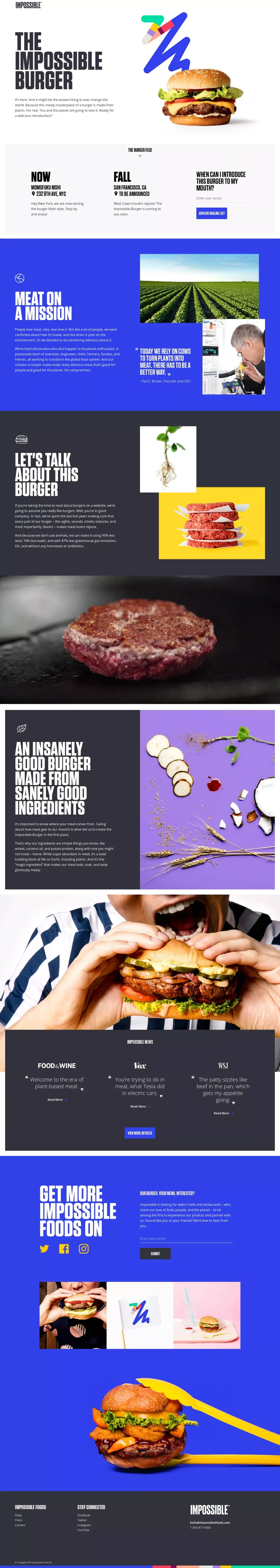 Impossible Foods - Landing design