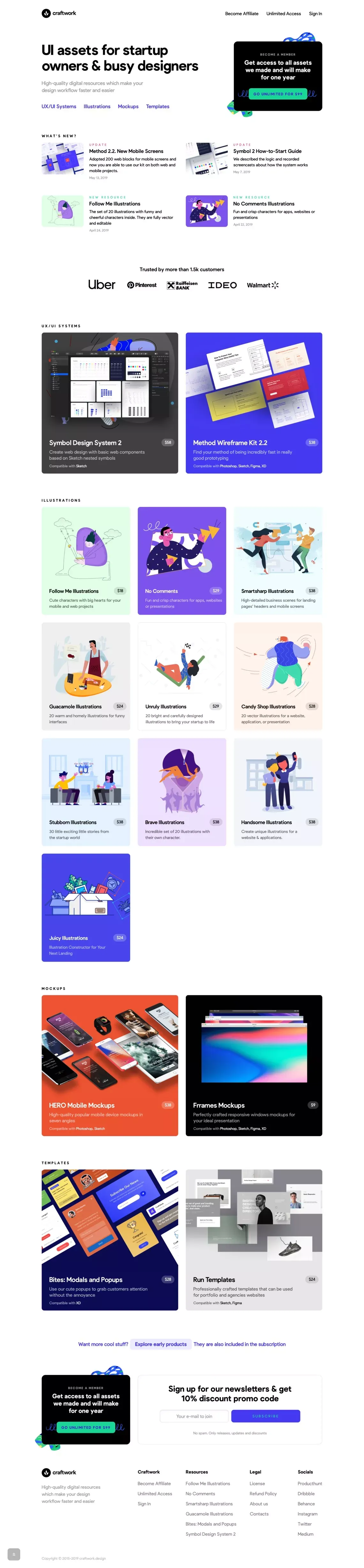 Craftwork Design – Amazing User Interface Resources for Designers and Developers - Landing design