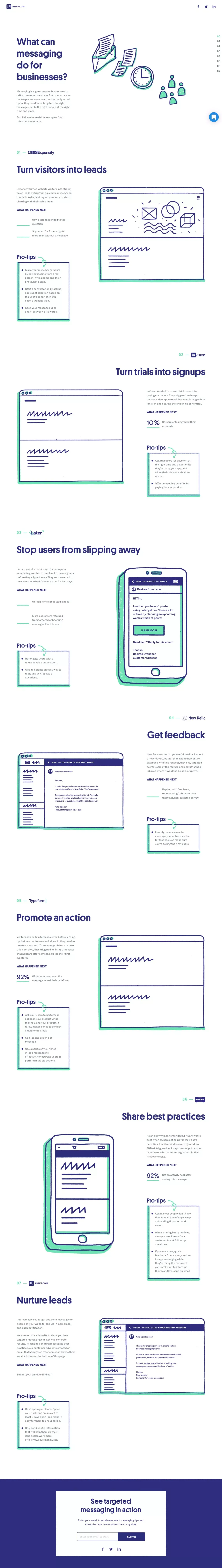 Intercom | Message Your Customers - Landing design