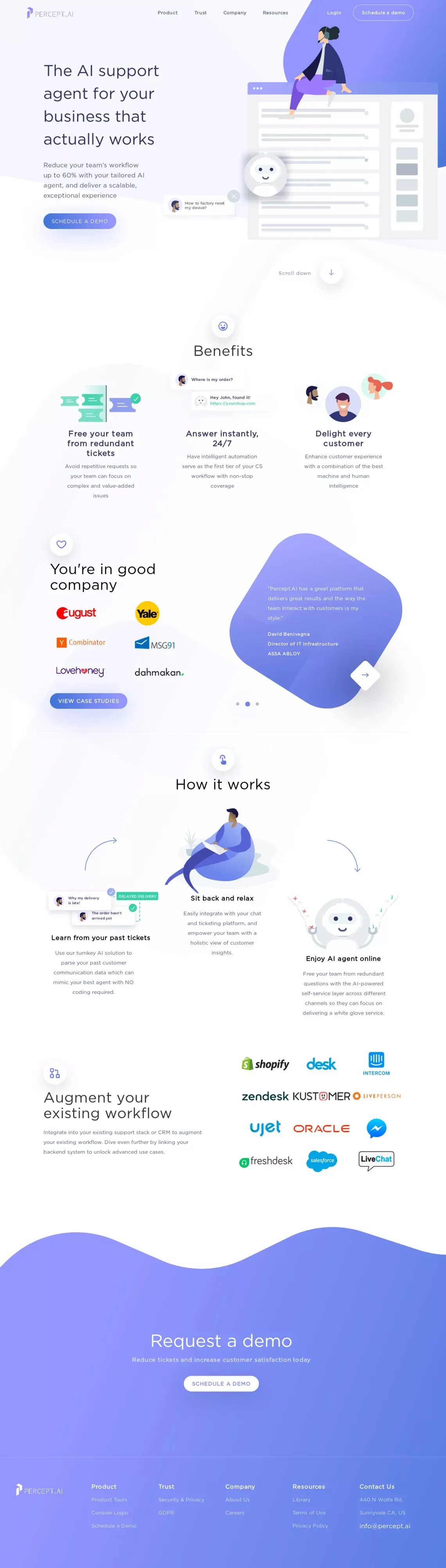 AI Support Agent for Your Business | Empower Customer Service with Artificial Intelligence. - Percept AI - website design