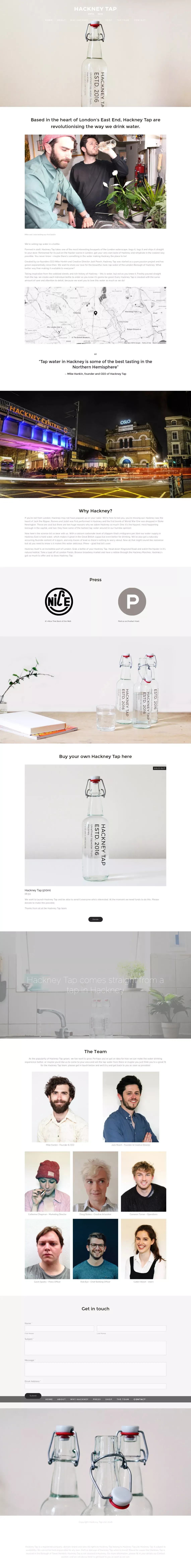Hackney Tap - Landing design