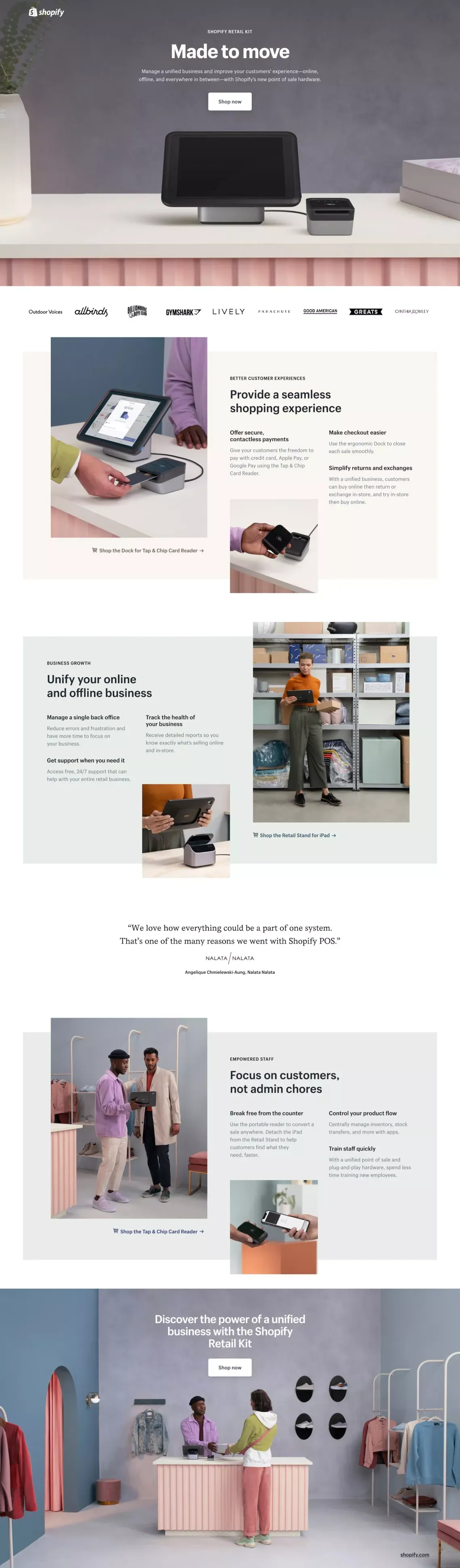 Shopify Retail Kit - Integrated Retail Kit for NFC Payments & Chip Readers - Landing design