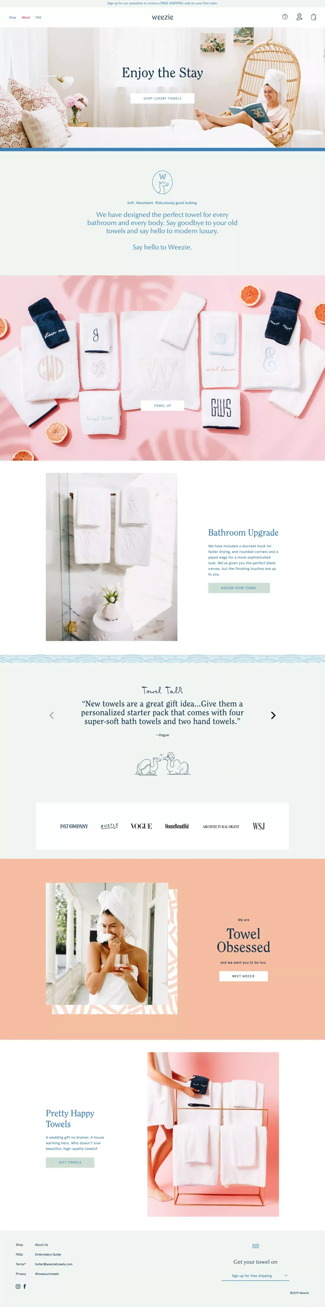 Weezie Towels - Ecommerce design