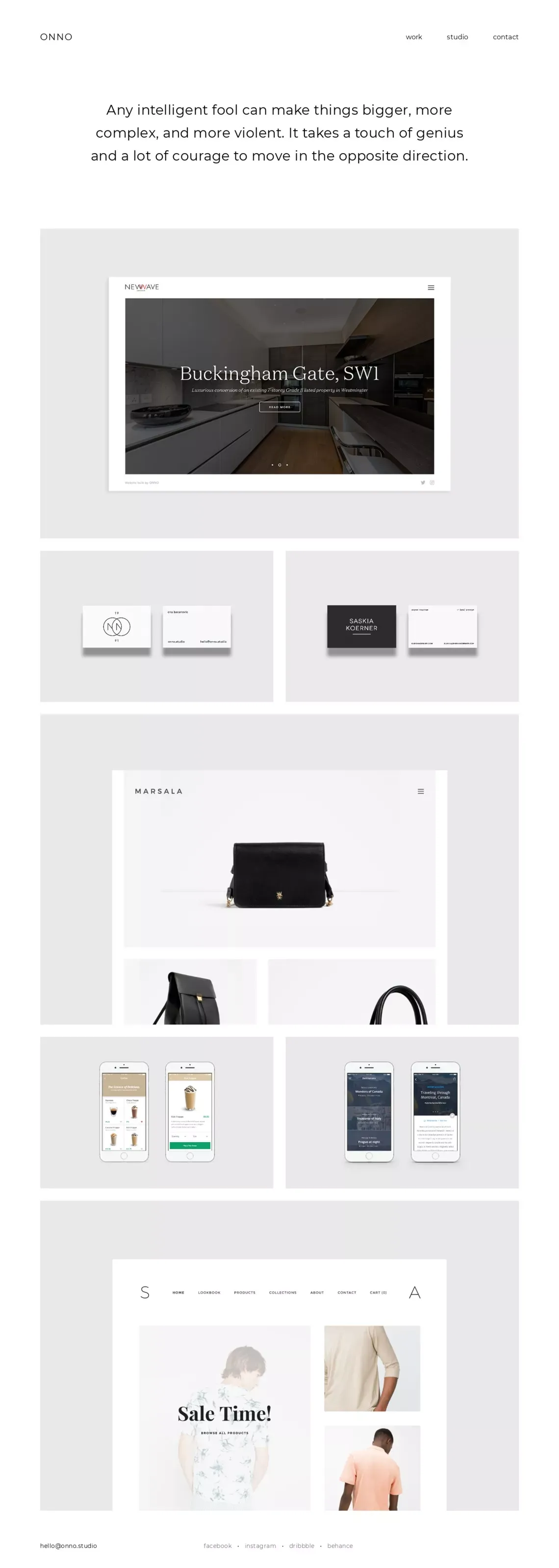 O N N O - Design Studio - website design