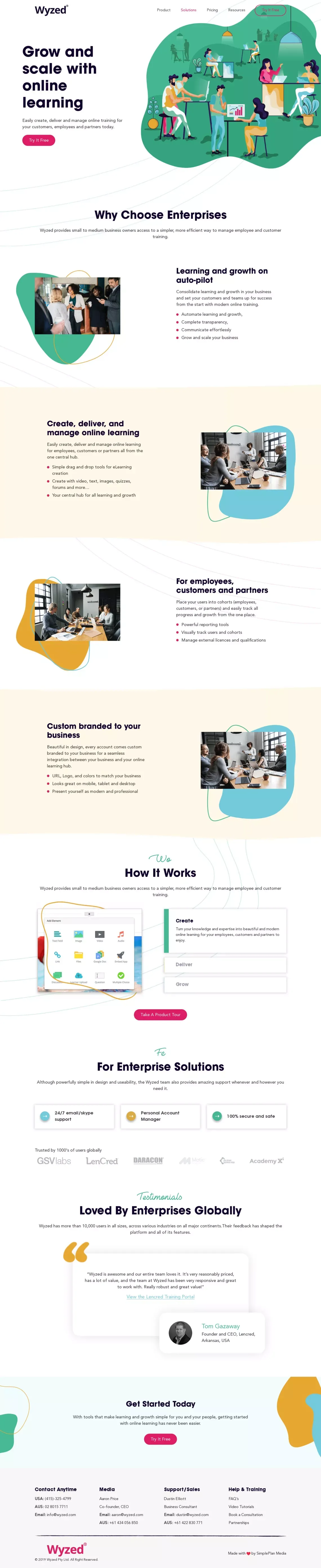 Wyzed - Landing design