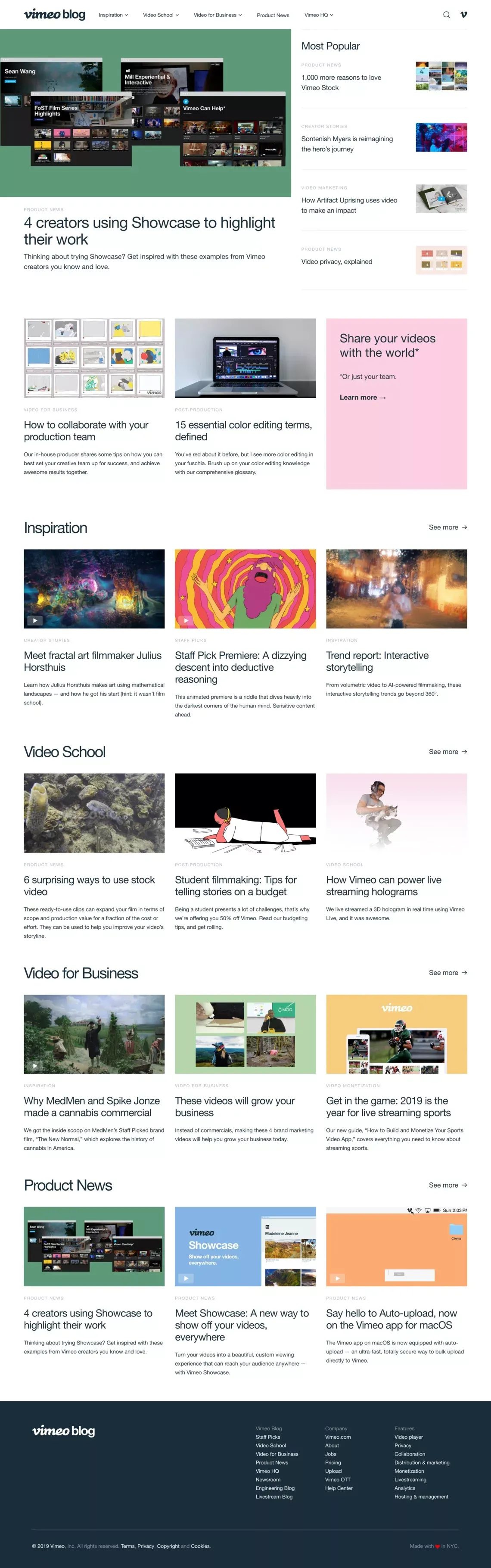 The Vimeo Blog - Blog design