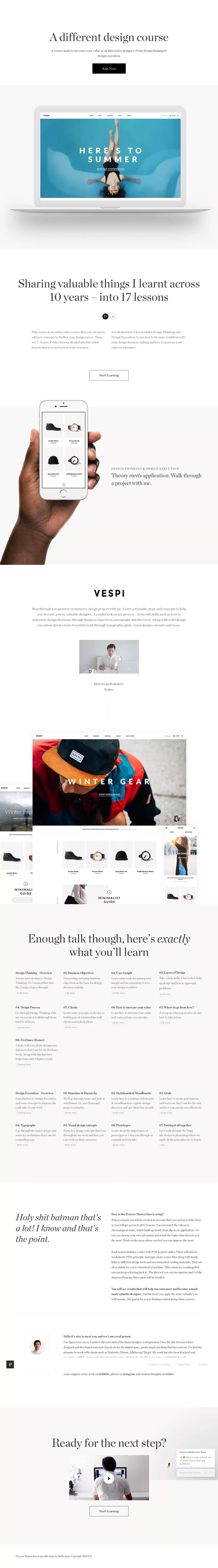 Process – A digital design masterclass - Landing design