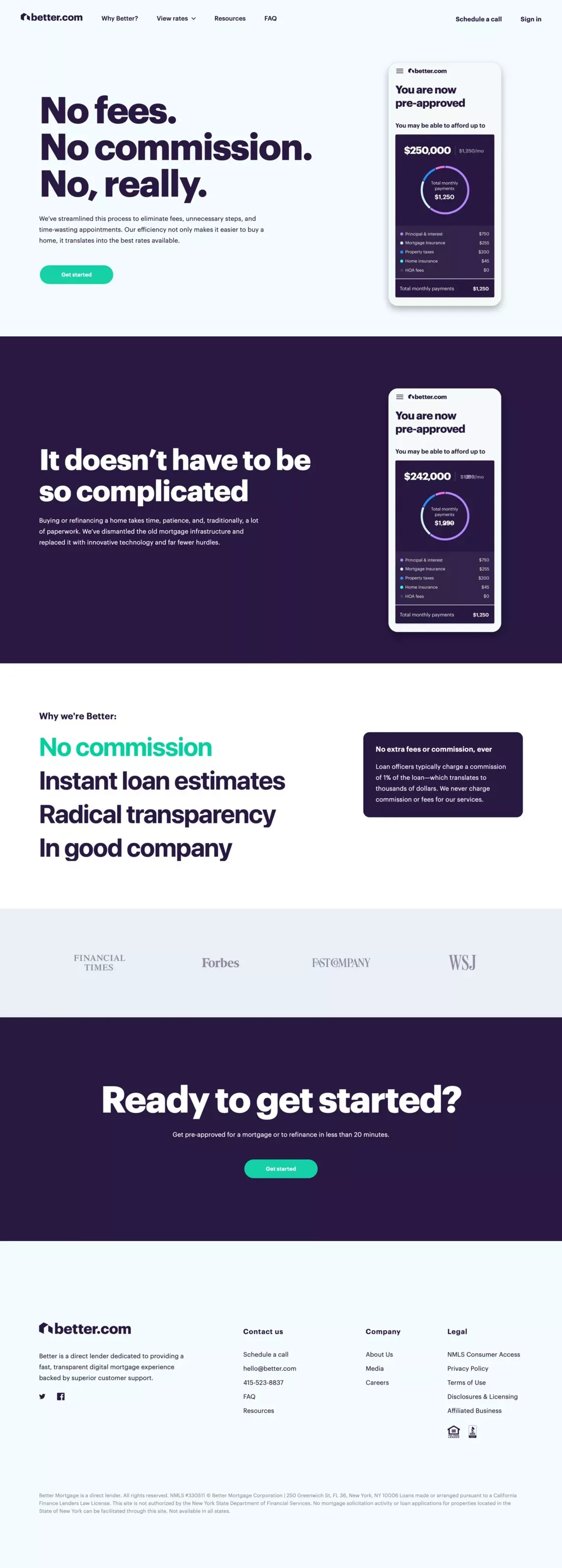 Simple, Online Mortgage | Better.com - Landing design