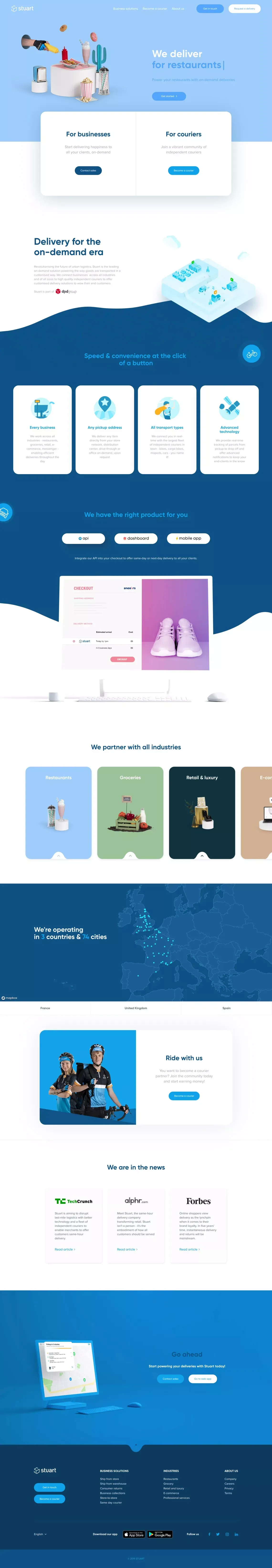 Stuart • Same-day or next day delivery for businesses - Landing design