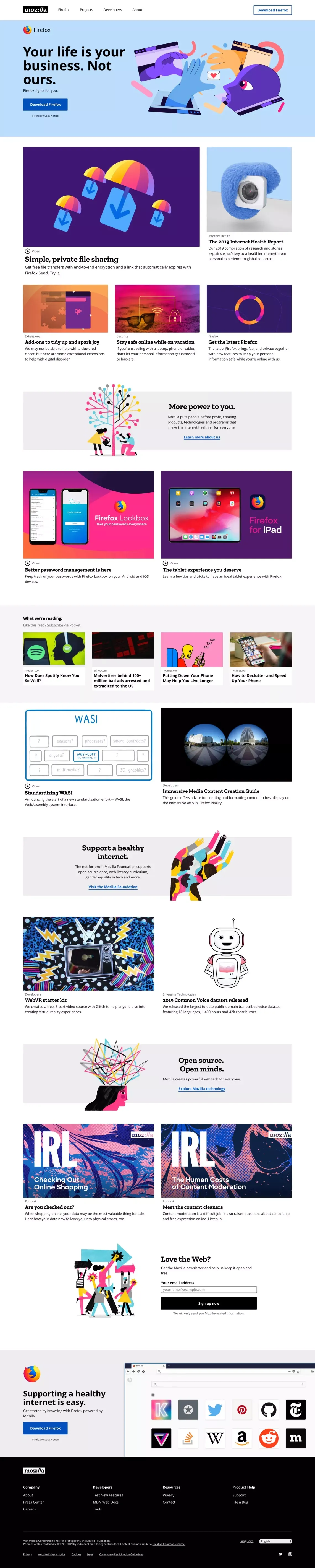 Internet for people, not profit    — Mozilla - Blog design