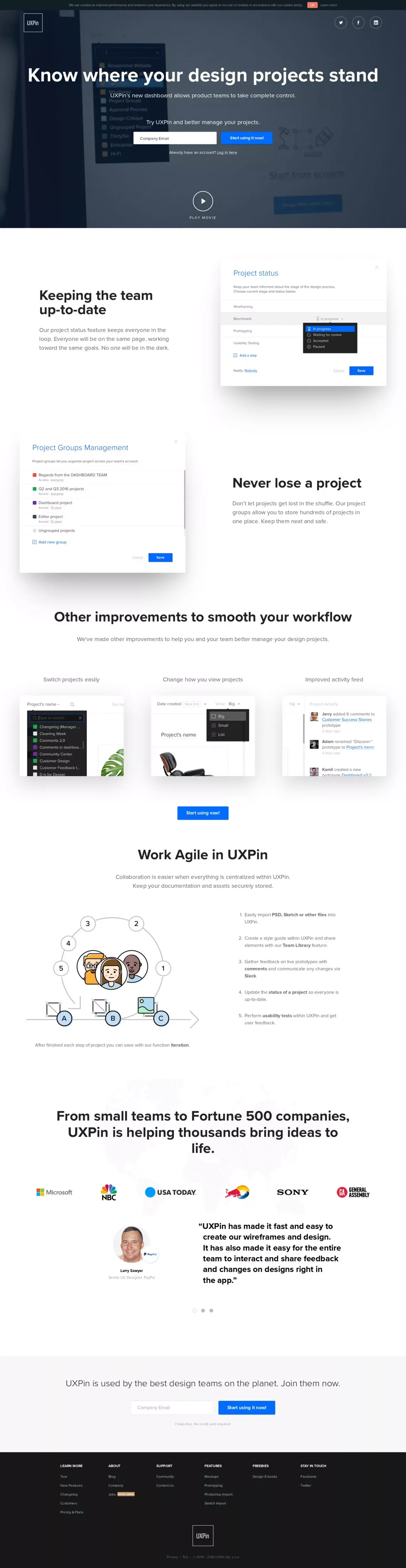 UXPin’s Redesigned Dashboard - Landing design
